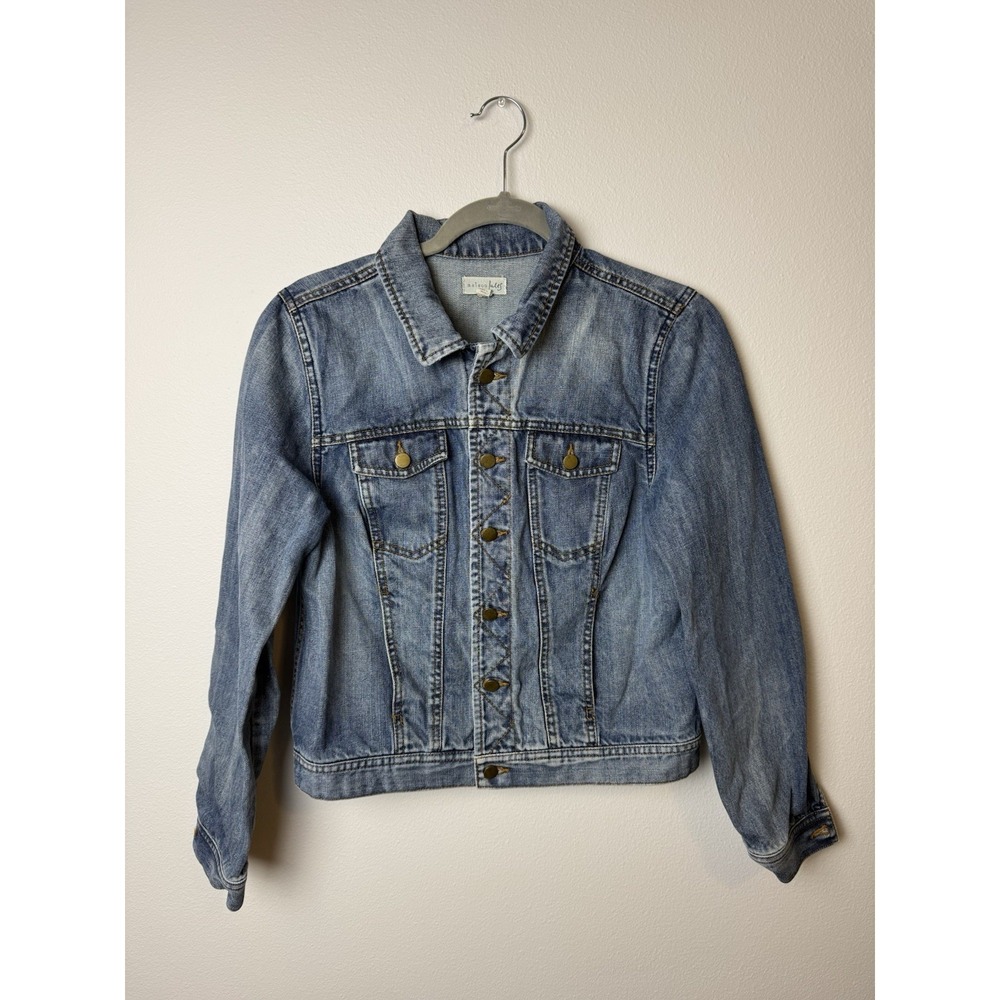 Maison Jules Women's Long Sleeve Denim‎ Jacket, Merci Blue Wash Size Large